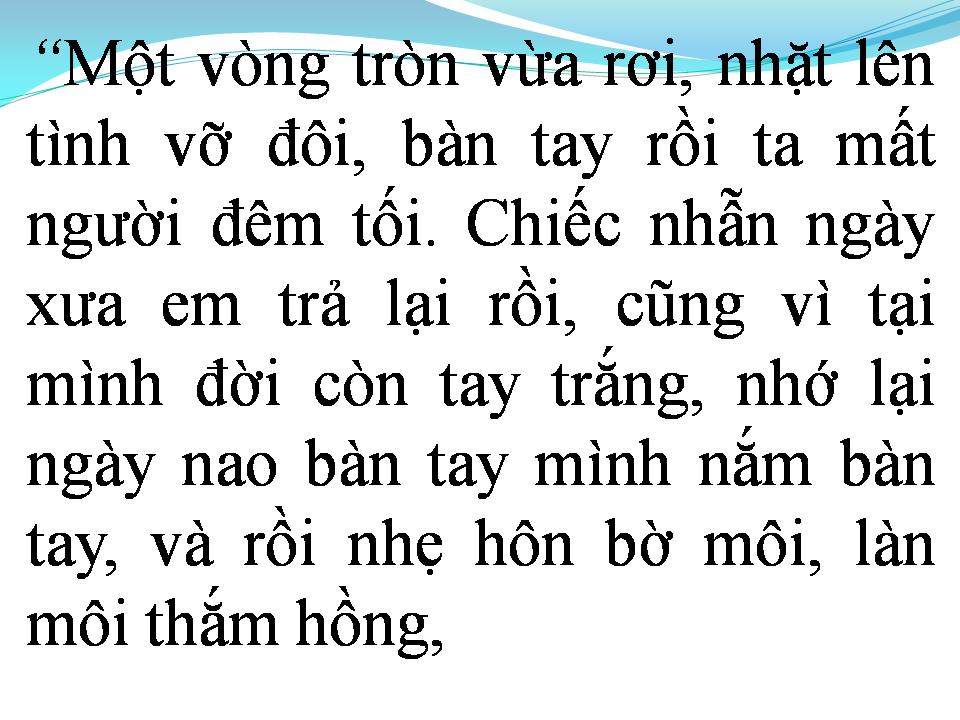 Lời bài hát CHIẾC NHẪN NGÀY XƯA