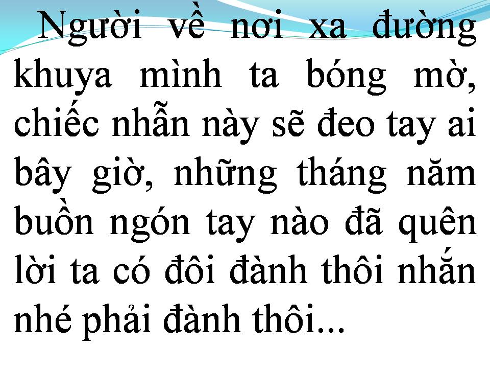 Lời bài hát CHIẾC NHẪN NGÀY XƯA