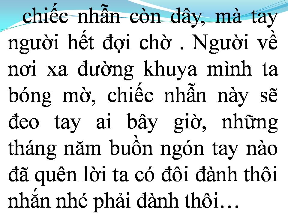 Lời bài hát CHIẾC NHẪN NGÀY XƯA