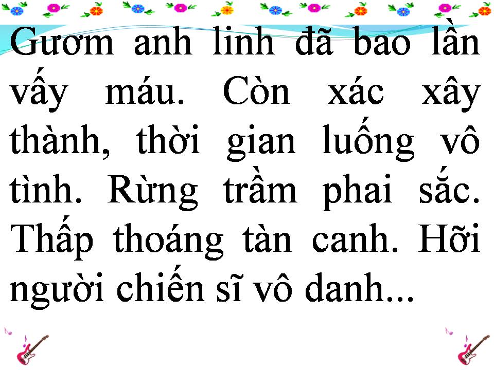 Lời bài hát CHIẾN SĨ VÔ DANH