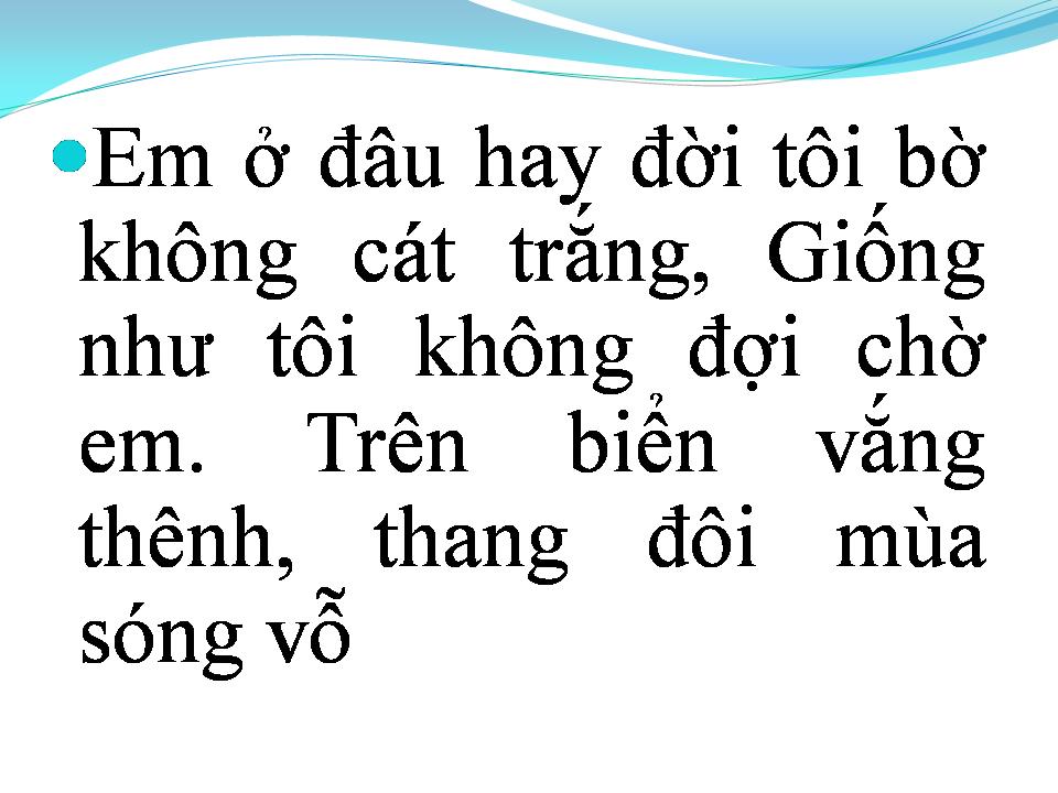 Lời bài hát CHIỀU BIỂN VẮNG THÊNH THANG