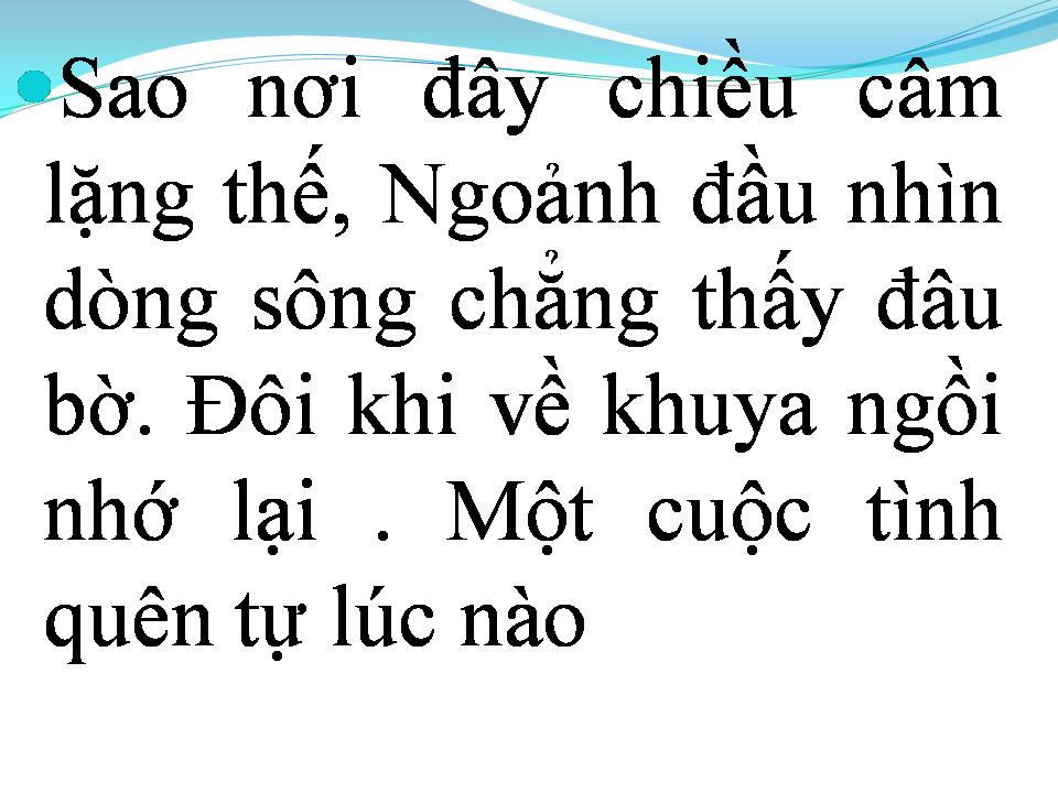 Lời bài hát CHIỀU BIỂN VẮNG THÊNH THANG