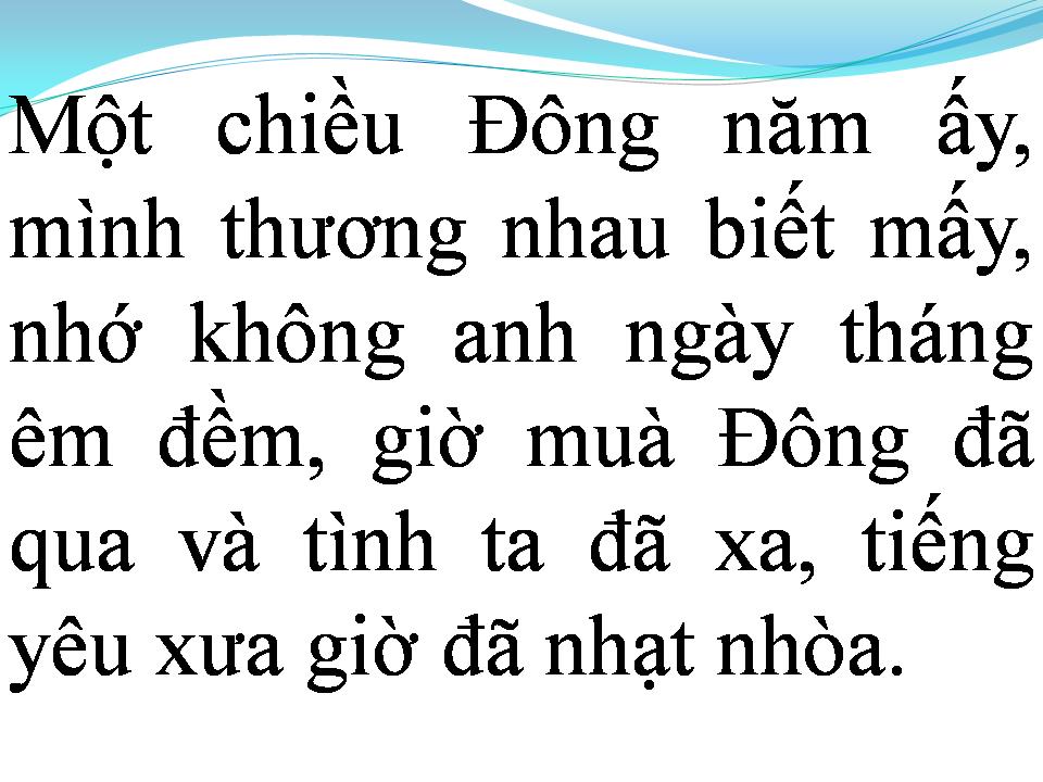 Lời bài hát CHIỀU ĐÔNG DĨ VÃNG