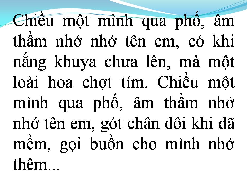 Lời bài hát CHIỀU MỘT MÌNH QUA PHỐ