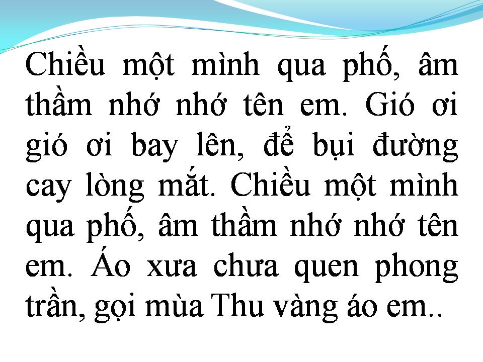 Lời bài hát CHIỀU MỘT MÌNH QUA PHỐ