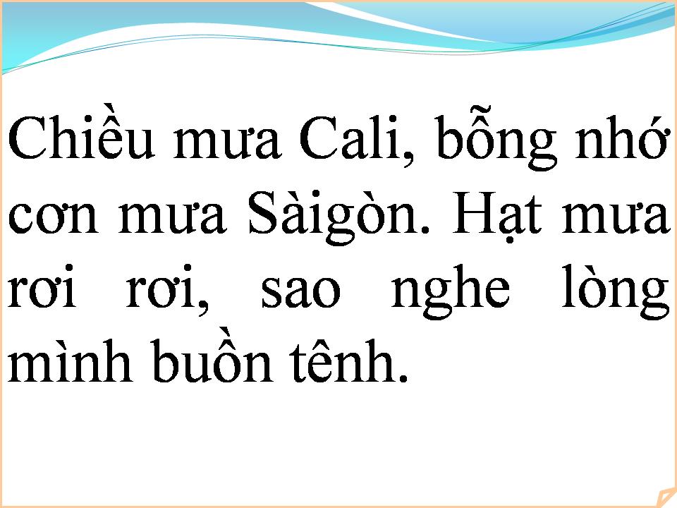 Lời bài hát CHIỀU MƯA CALI