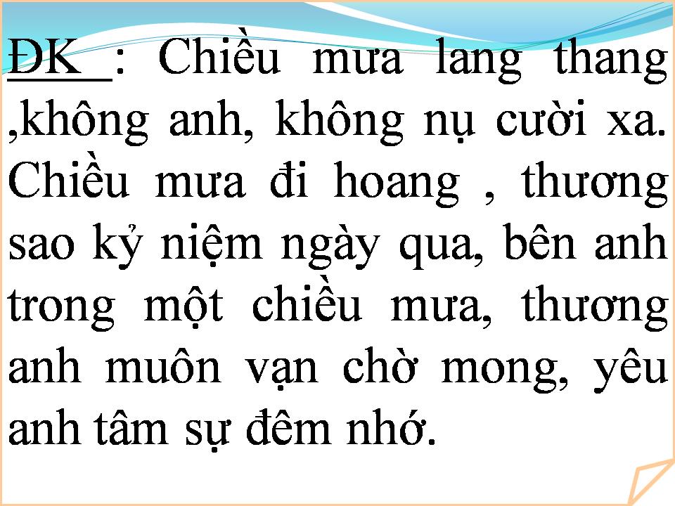 Lời bài hát CHIỀU MƯA CALI