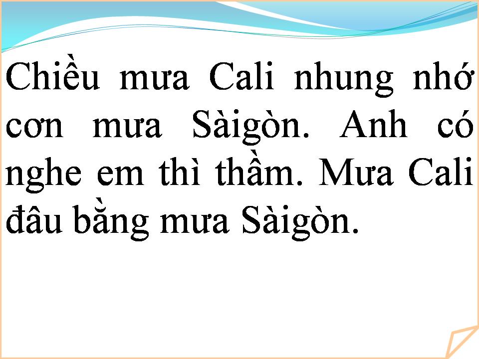 Lời bài hát CHIỀU MƯA CALI