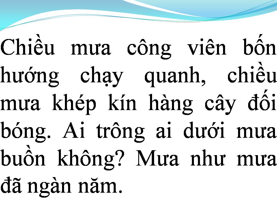 Lời bài hát CHIỀU MƯA CÔNG VIÊN