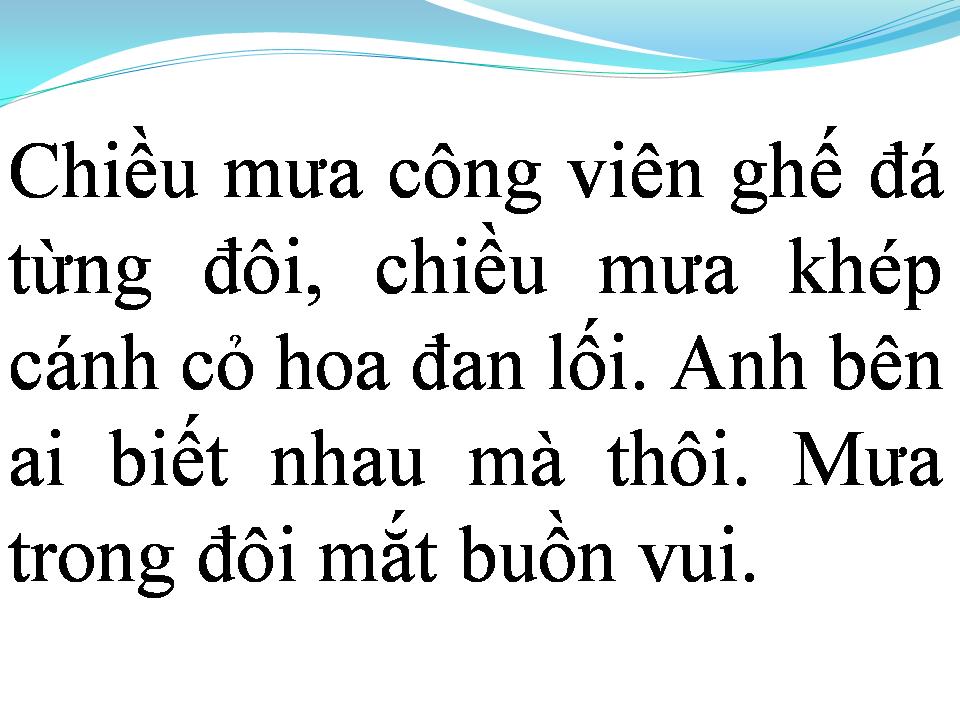 Lời bài hát CHIỀU MƯA CÔNG VIÊN