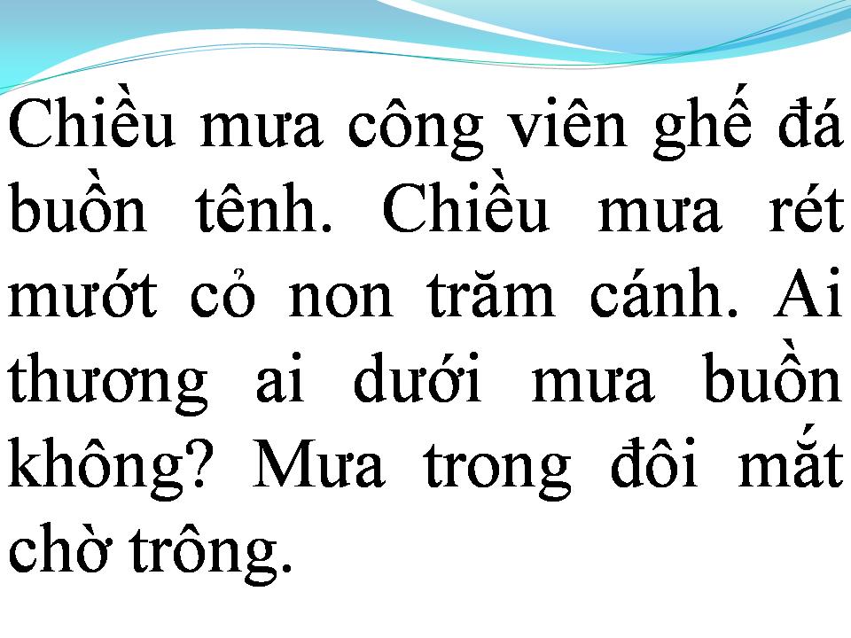 Lời bài hát CHIỀU MƯA CÔNG VIÊN