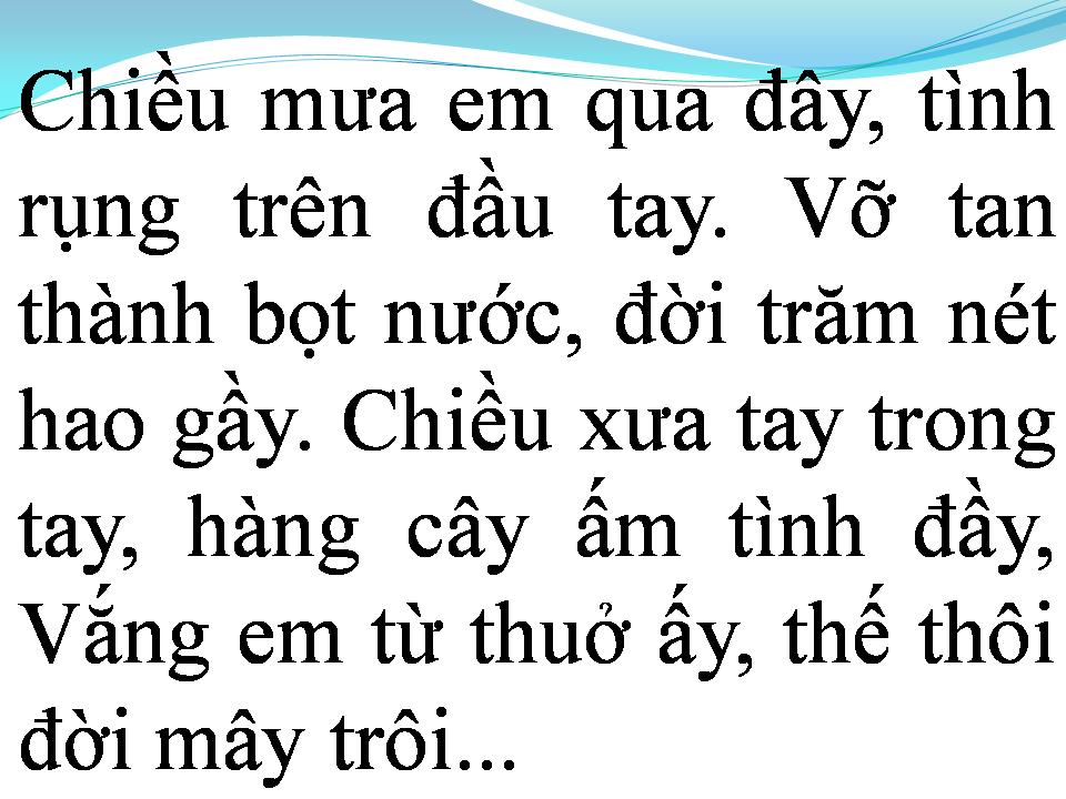 Lời bài hát CHIỀU MƯA DĨ VÃNG