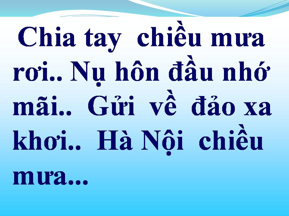 Lời bài hát CHIỀU MƯA HÀ NỘI