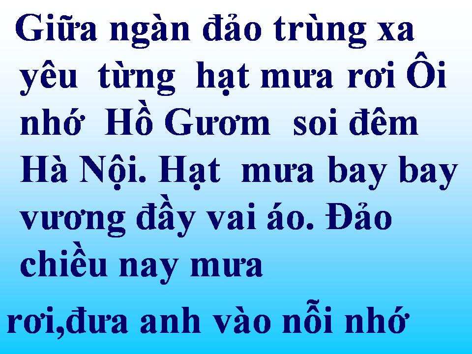Lời bài hát CHIỀU MƯA HÀ NỘI