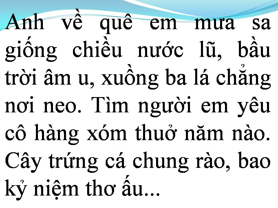 Lời bài hát CHIỀU NƯỚC LŨ