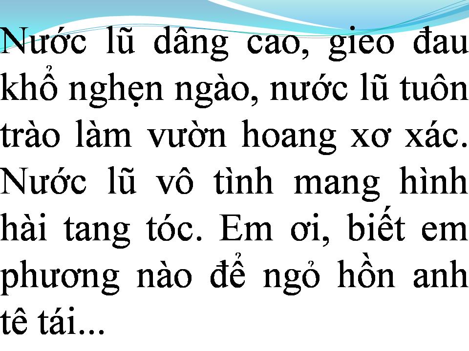 Lời bài hát CHIỀU NƯỚC LŨ