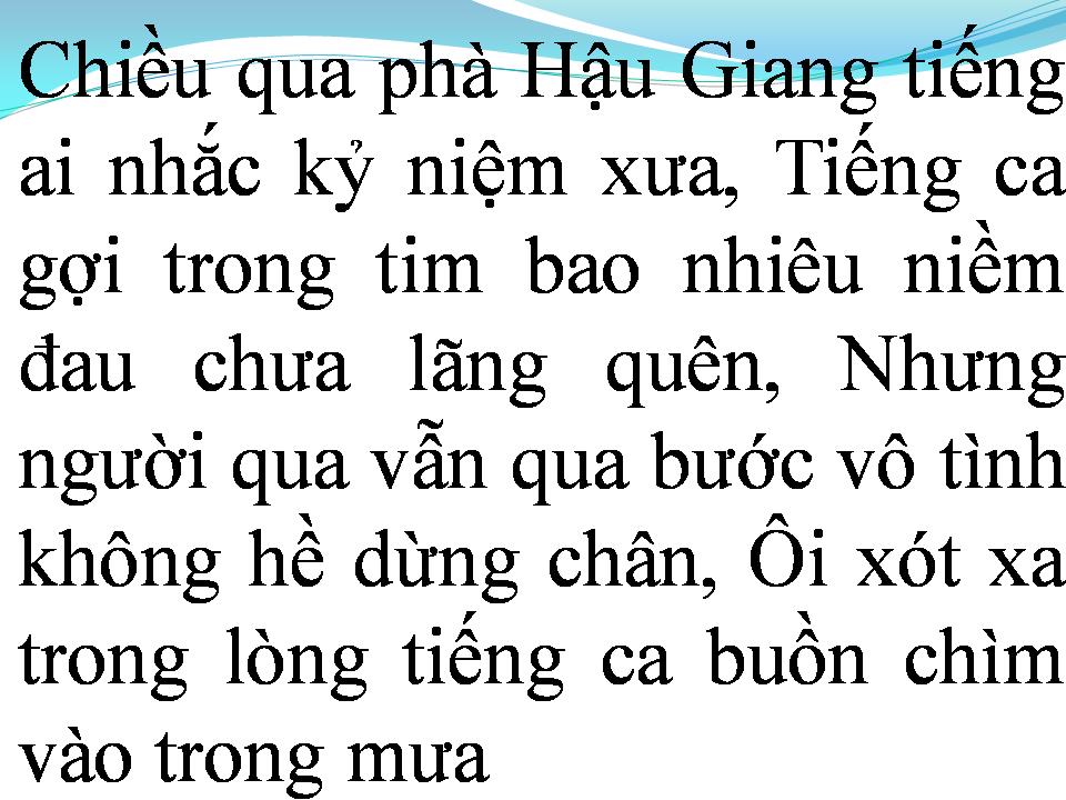 Lời bài hát CHIỀU QUA PHÀ HẬU GIANG