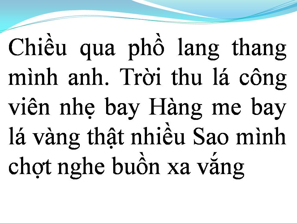 Lời bài hát CHIỀU QUA PHỐ