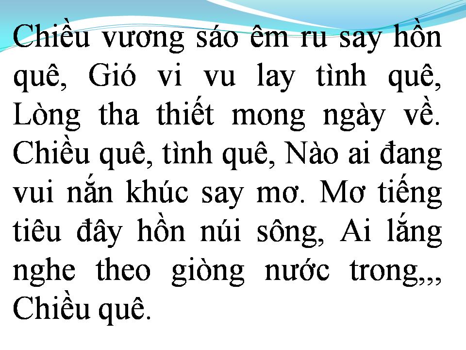 Lời bài hát CHIỀU QUÊ