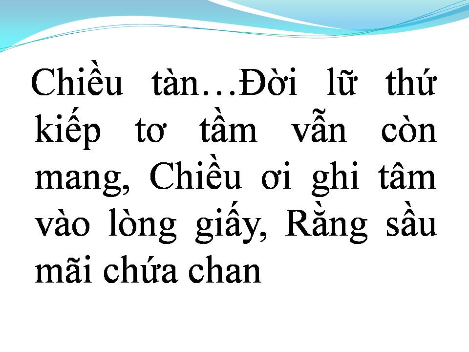 Lời bài hát CHIỀU TÀN