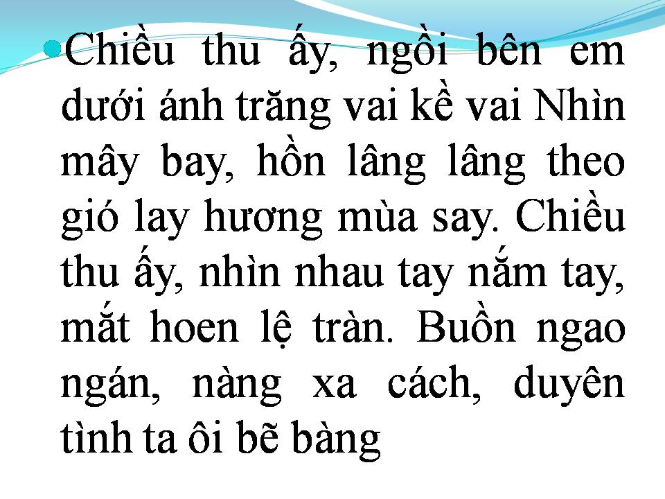 Lời bài hát CHIỀU THU ẤY