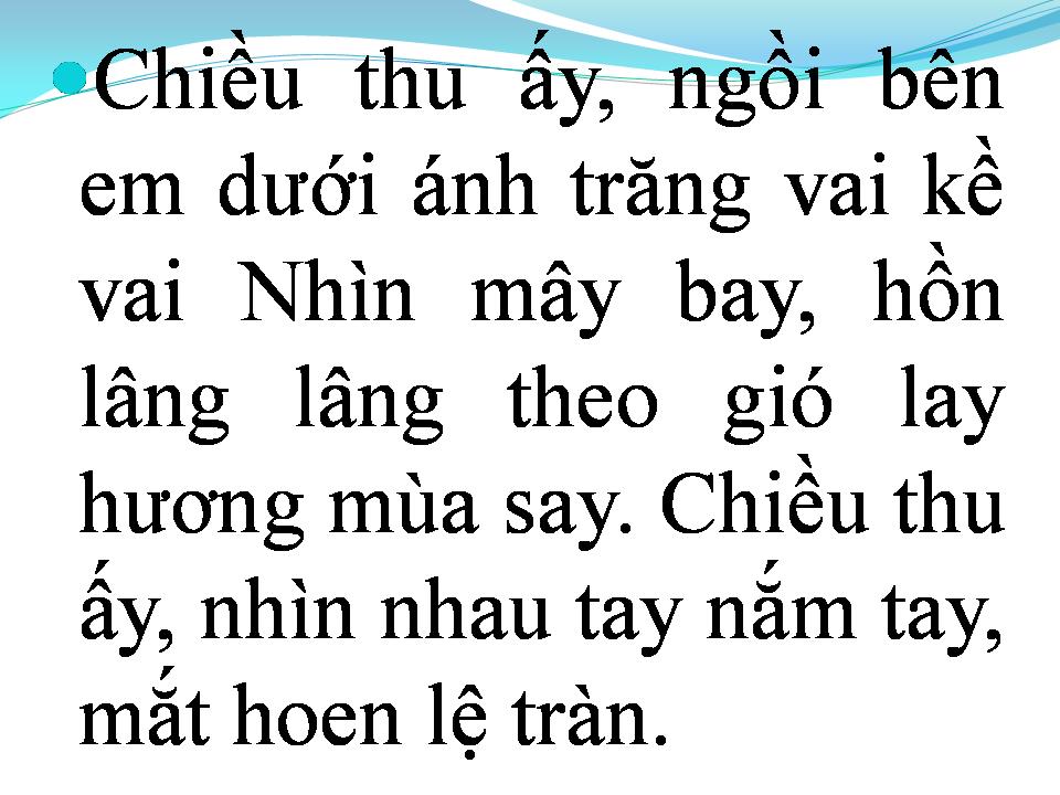 Lời bài hát CHIỀU THU ẤY