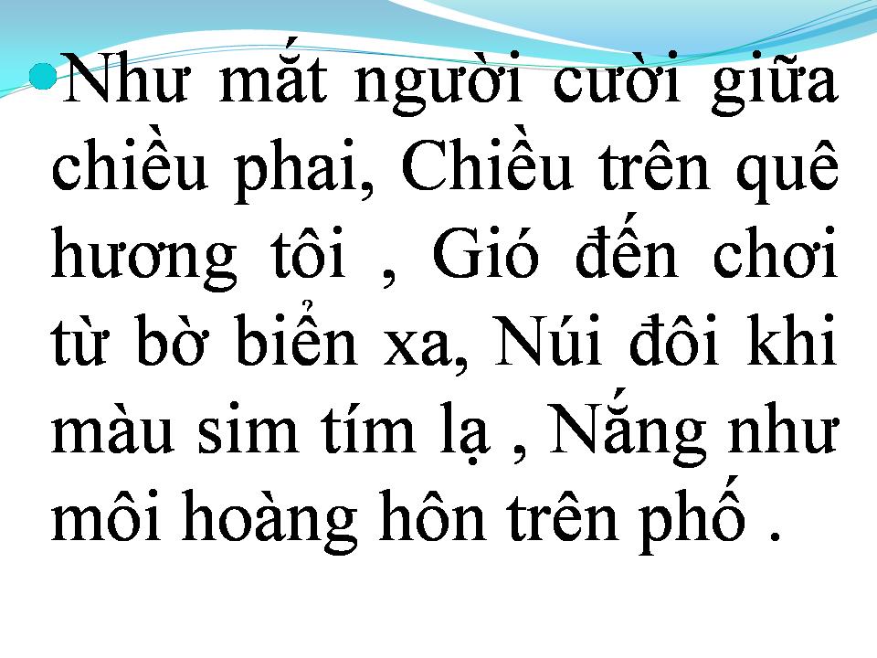 Lời bài hát CHIỀU TRÊN QUÊ HƯƠNG TÔI
