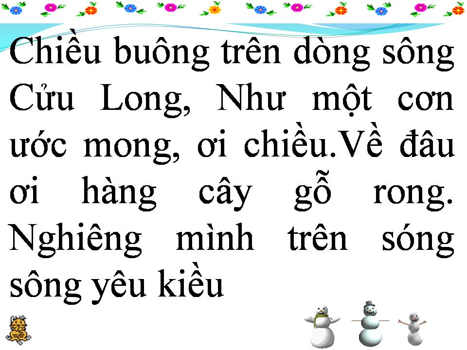 Lời bài hát CHIỀU VỀ TRÊN SÔNG