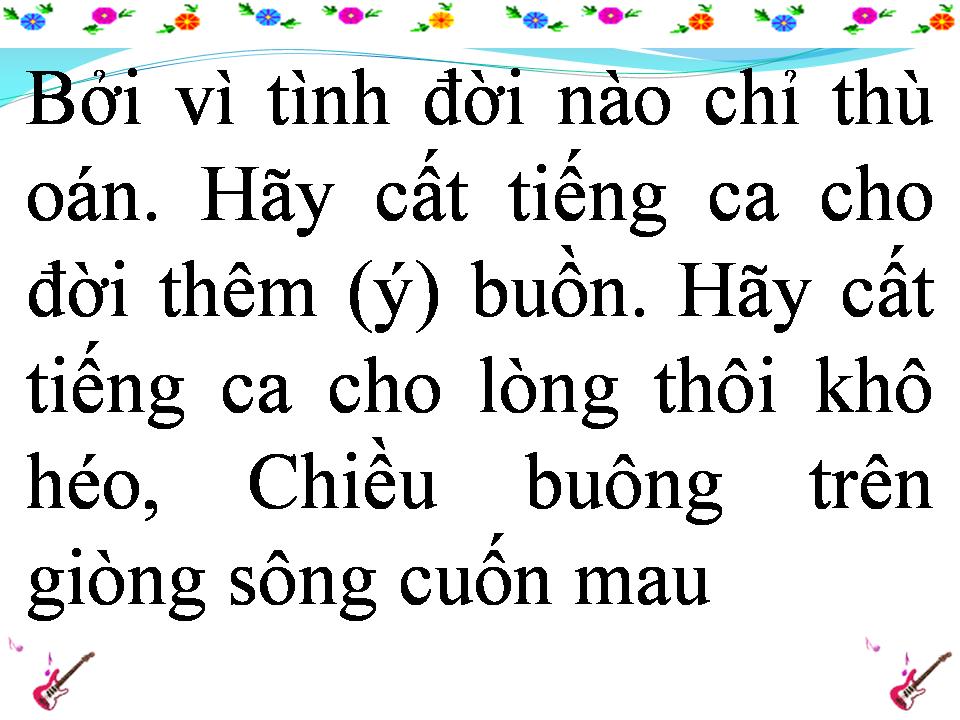 Lời bài hát CHIỀU VỀ TRÊN SÔNG