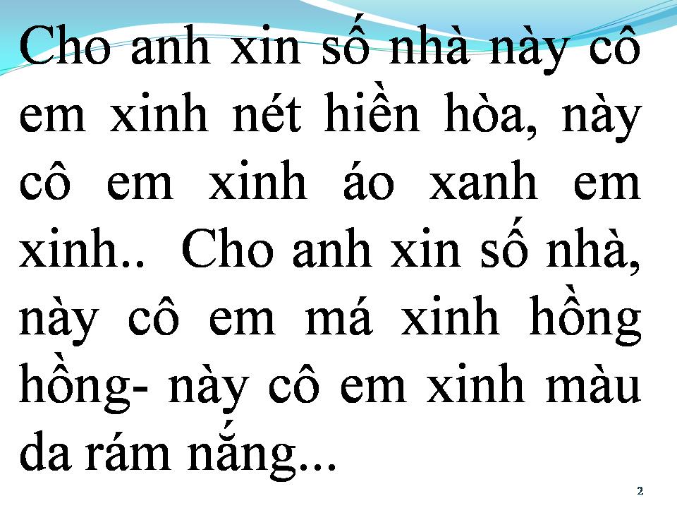 Lời bài hát CHO ANH XIN SỐ NHÀ
