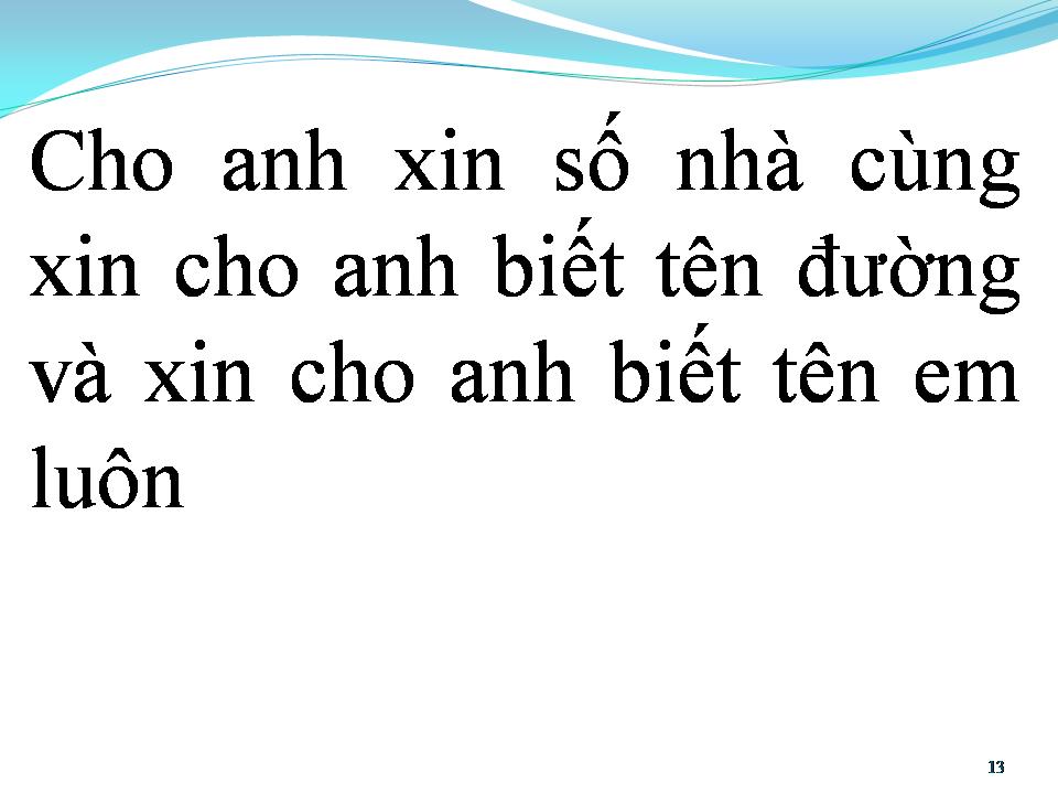 Lời bài hát CHO ANH XIN SỐ NHÀ