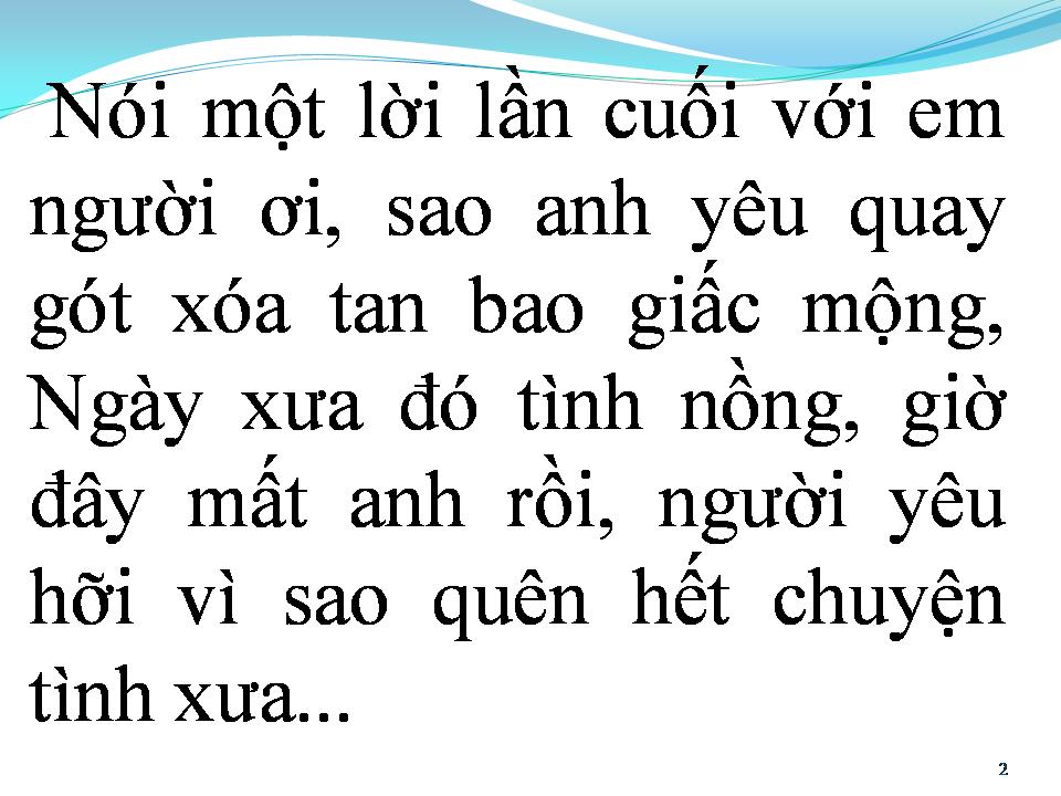 Lời bài hát CHO EM LỜI CUỐI