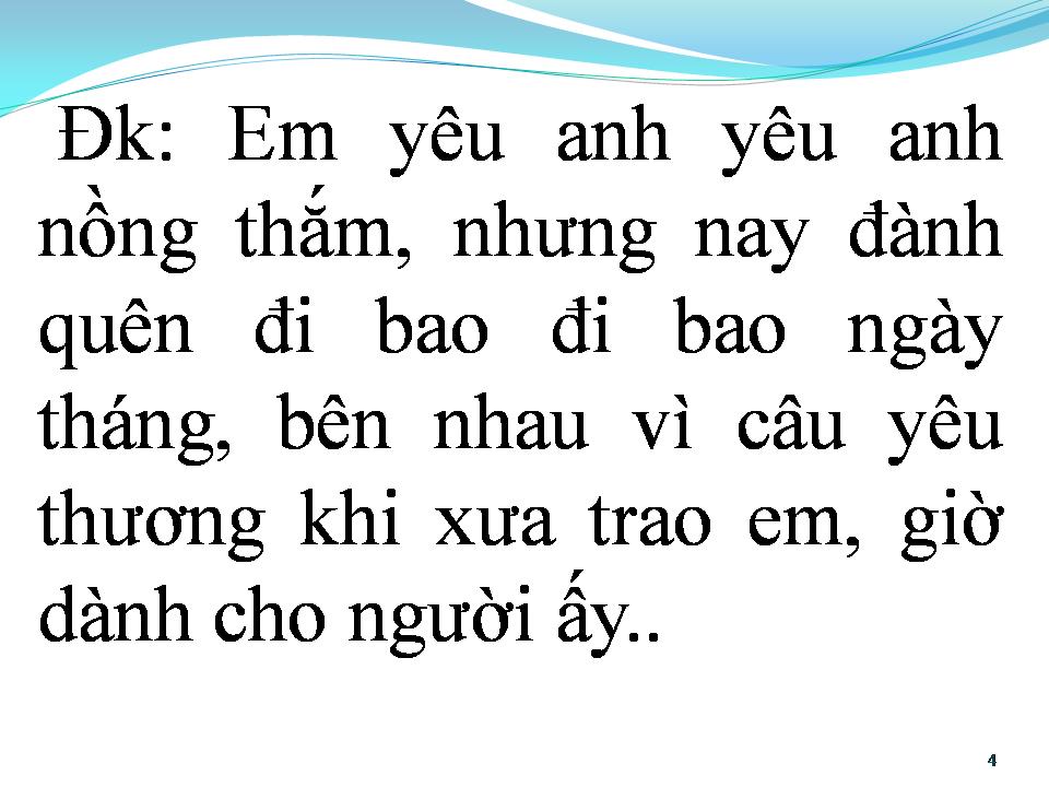 Lời bài hát CHO EM LỜI CUỐI