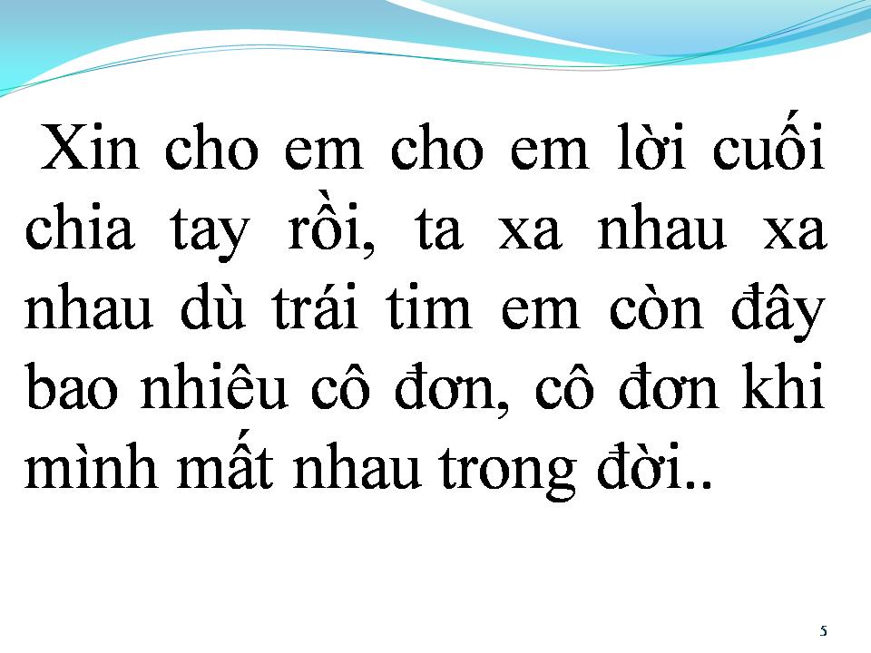 Lời bài hát CHO EM LỜI CUỐI