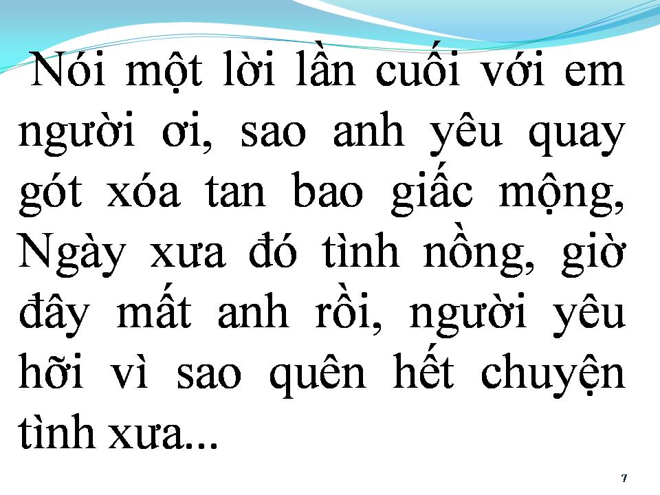 Lời bài hát CHO EM LỜI CUỐI