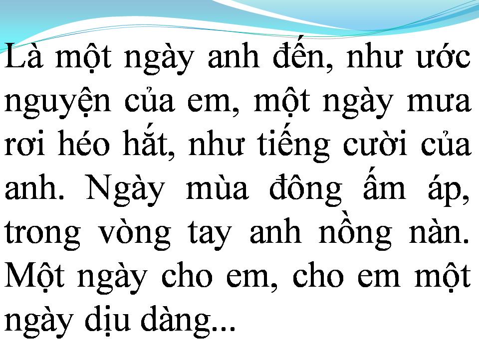Lời bài hát CHO EM MỘT NGÀY