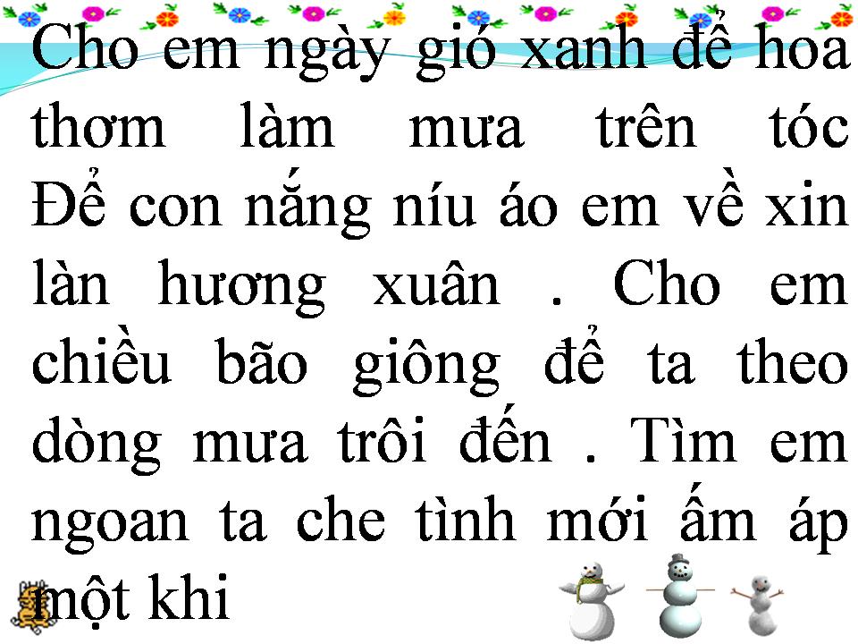 Lời bài hát CHO EM NGÀY NẮNG XANH