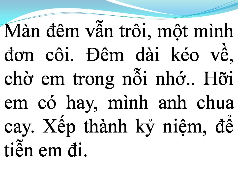 Lời bài hát CHO EM TRONG NỖI NHỚ