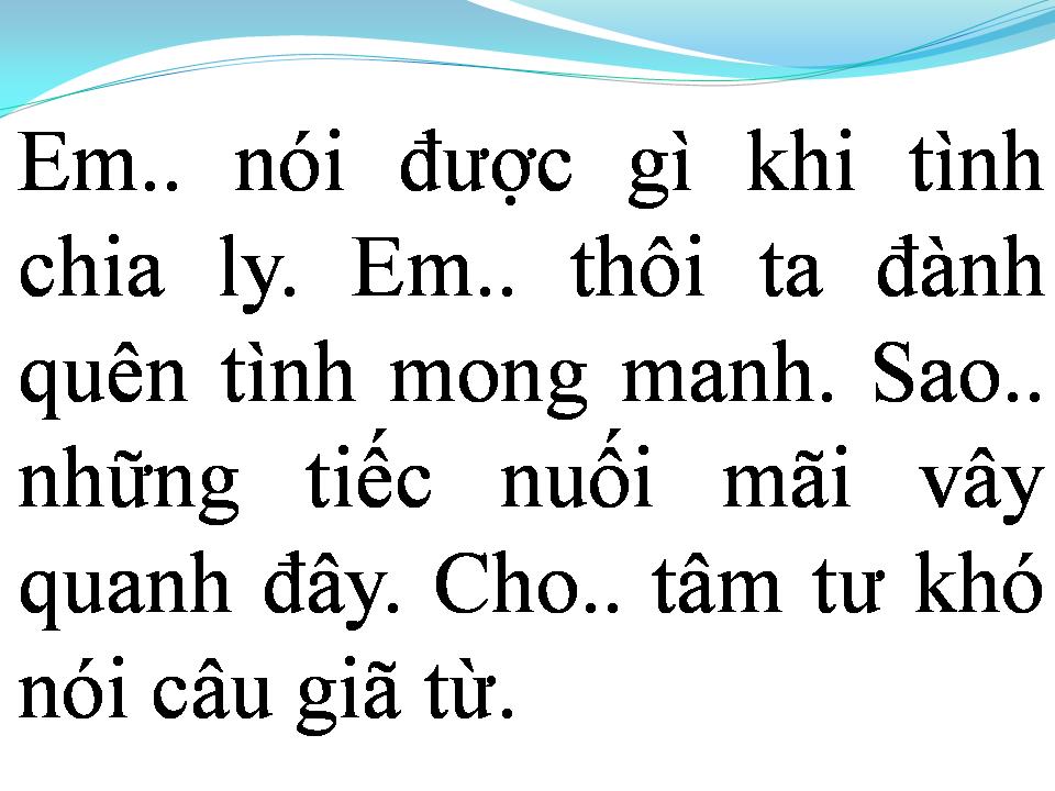 Lời bài hát CHO EM TRONG NỖI NHỚ