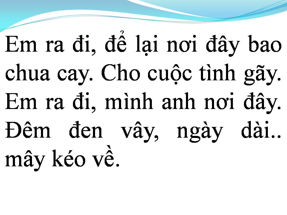 Lời bài hát CHO EM TRONG NỖI NHỚ