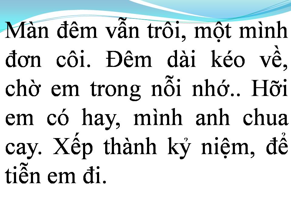 Lời bài hát CHO EM TRONG NỖI NHỚ