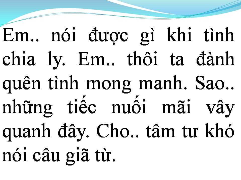 Lời bài hát CHO EM TRONG NỖI NHỚ