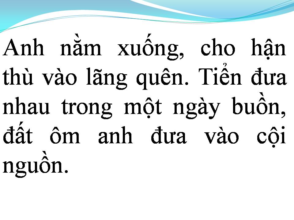 Lời bài hát CHO MỘT NGƯỜI NẰM XUỐNG