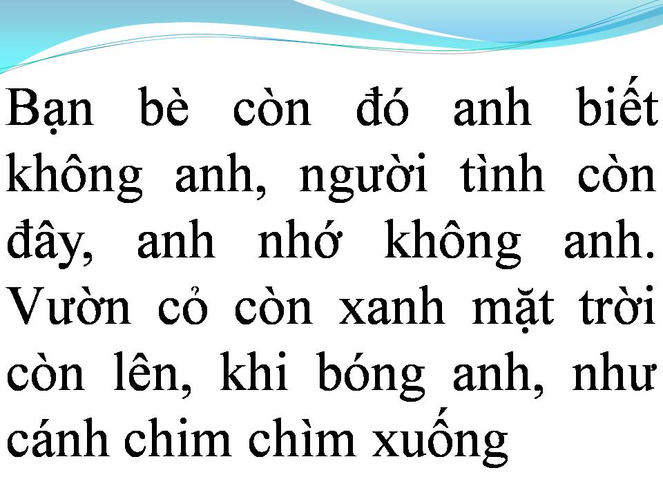 Lời bài hát CHO MỘT NGƯỜI NẰM XUỐNG