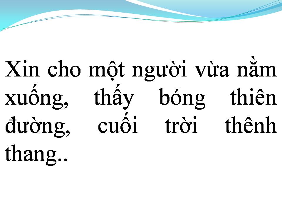 Lời bài hát CHO MỘT NGƯỜI NẰM XUỐNG