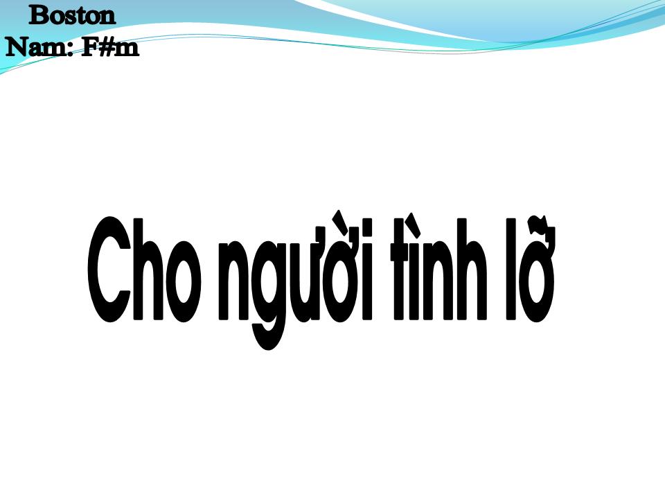 Lời bài hát CHO NGƯỜI TÌNH LỠ