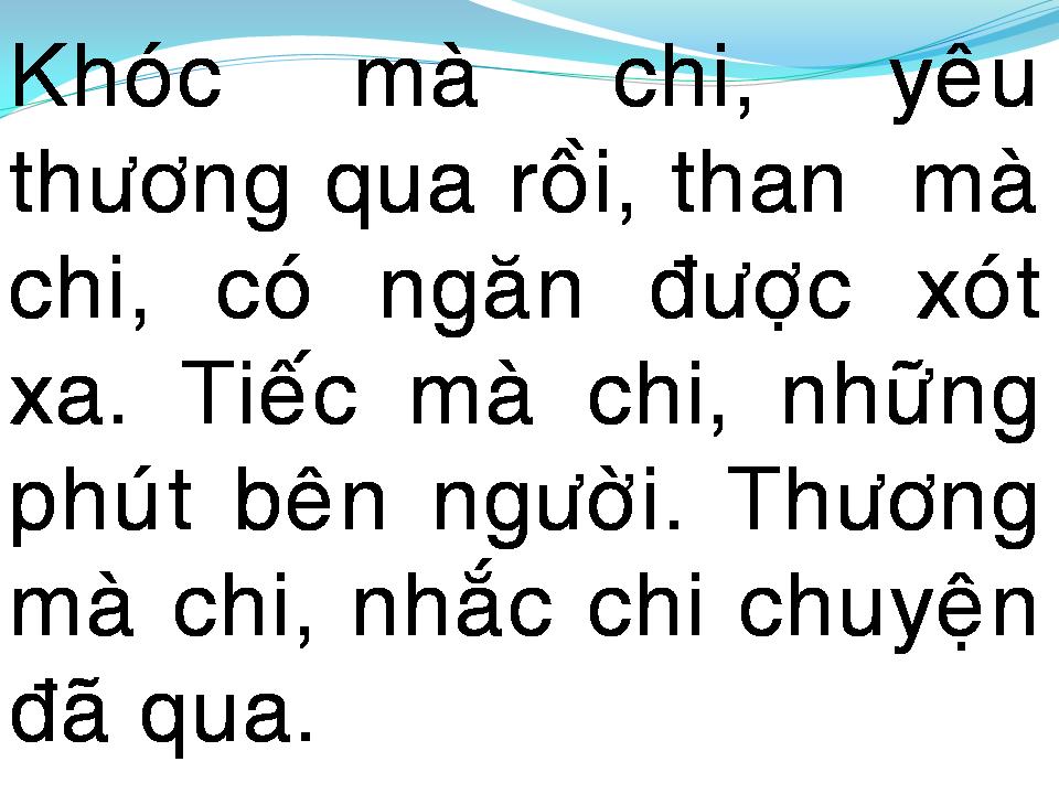 Lời bài hát CHO NGƯỜI TÌNH LỠ