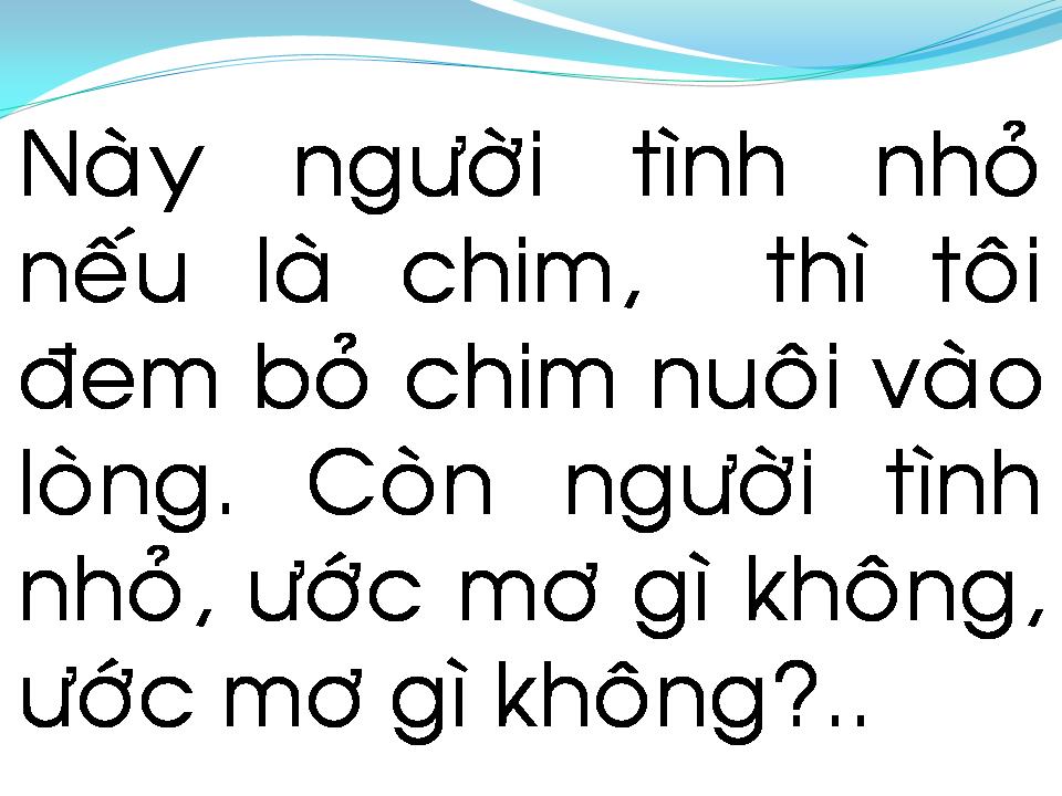Lời bài hát CHO NGƯỜI TÌNH NHỎ