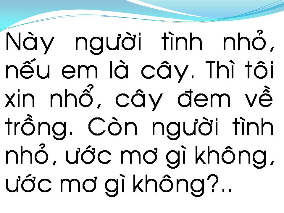 Lời bài hát CHO NGƯỜI TÌNH NHỎ