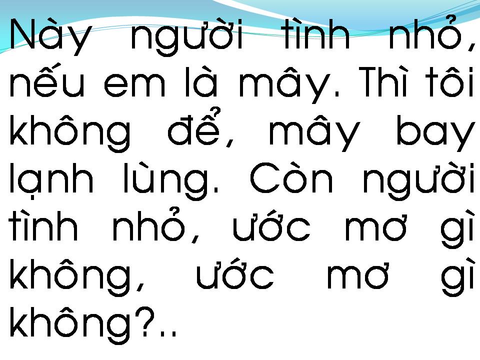 Lời bài hát CHO NGƯỜI TÌNH NHỎ